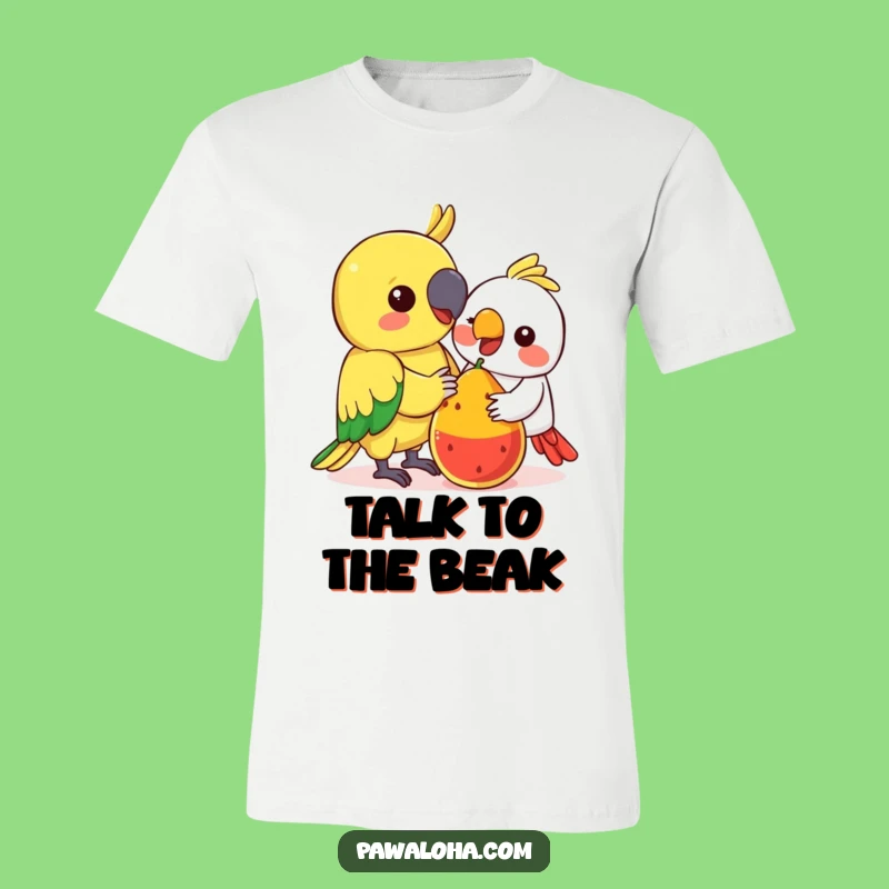 Funny Kawaii Parrot T-Shirt: Fruit Sharing Friend Tee - Adorable Bird Gift
