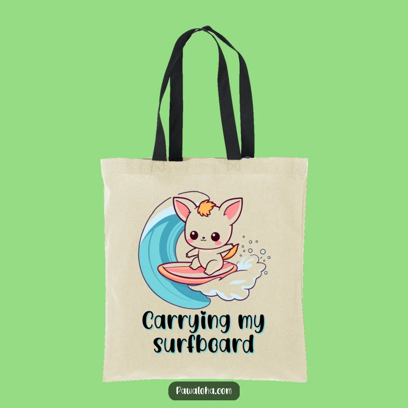 Funny Kawaii Surfer Animal Tote Bag: Carry Your Gear with Surfer Swagger and Humor