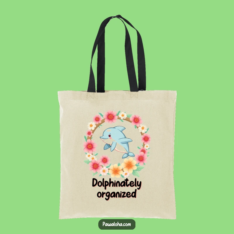 Funny Kawaii Dolphin Tote Bag: Cute Beach Bag, Perfect Ocean Themed Funny Gift