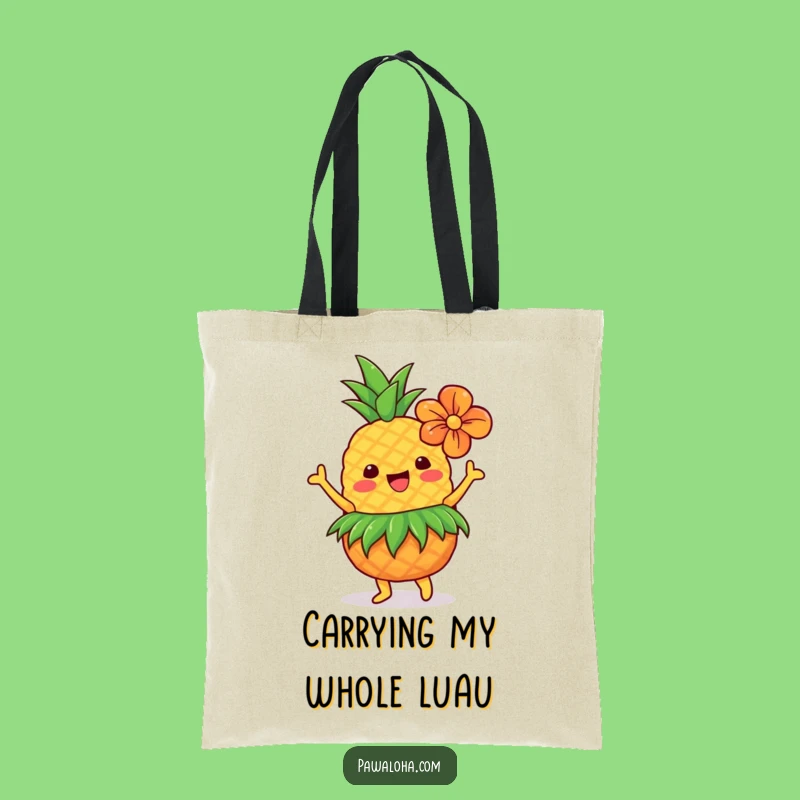 Funny Dancing Pineapple Tote Bag: Hilarious Tropical Hawaiian Shopper Gift