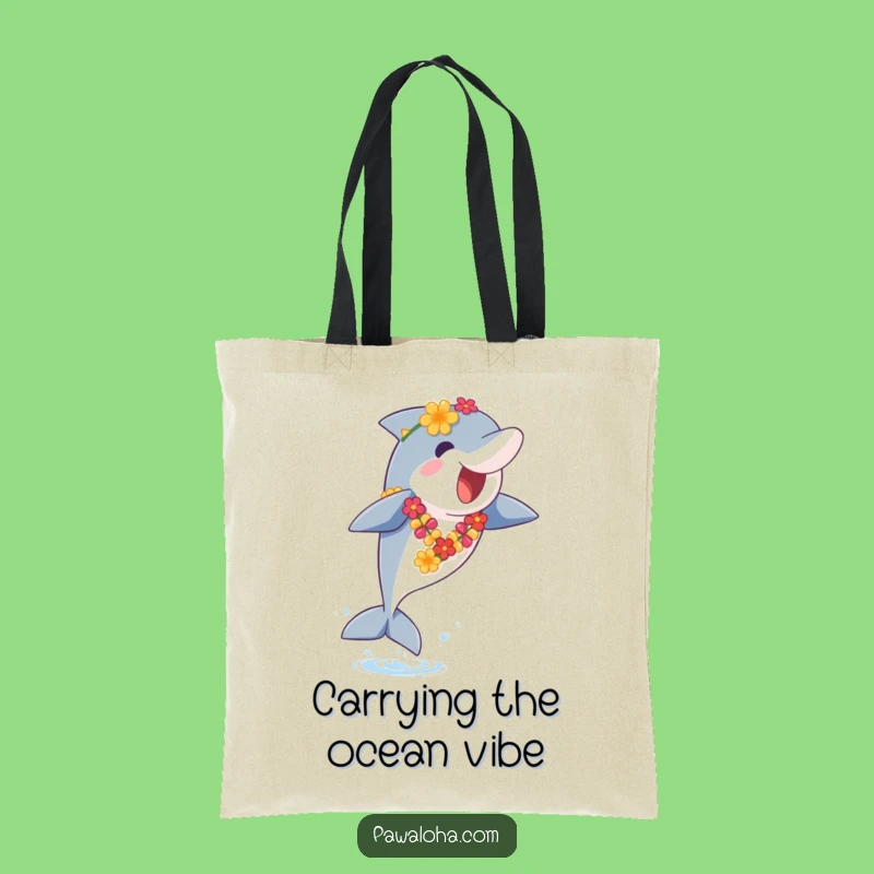 Funny Dolphin Lei Tote Bag: Carry Your Joy, Perfect Funny Gift!