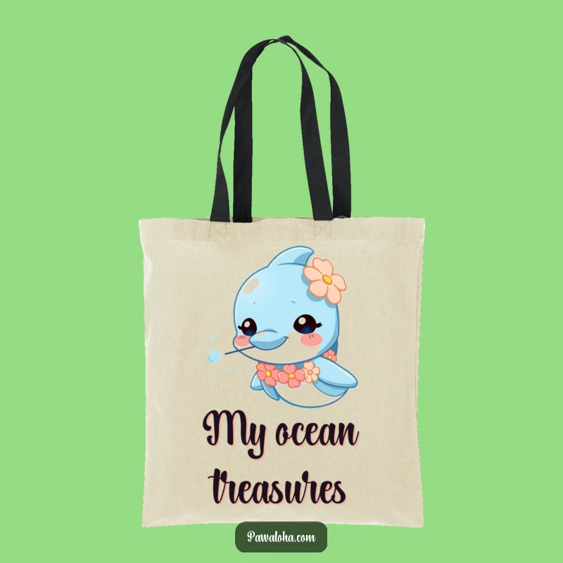 Funny Dolphin Lei Tote Bag: Spacious and stylish, carry your essentials with this cute dolphin and a funny gift.