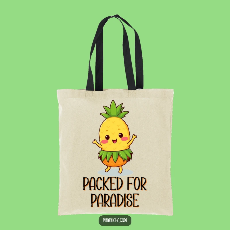Funny Kawaii Pineapple Dancer Tote Bag: Tropical Party Companion Gift