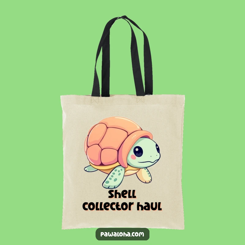 Funny Sea Turtle Seashell Tote Bag: Carry Your Treasures