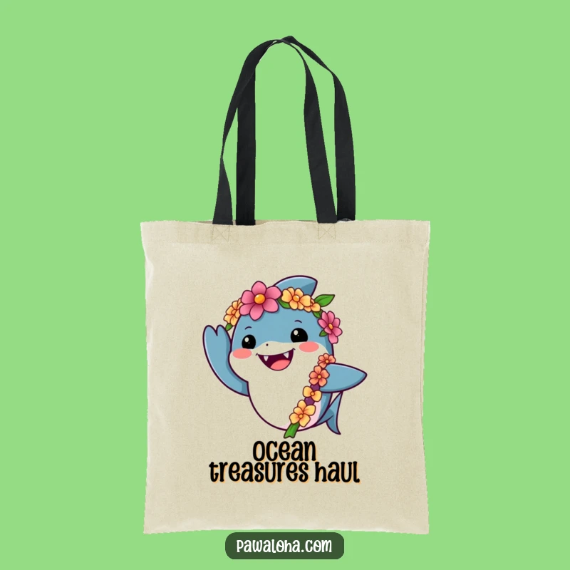 Funny Shark Aloha Tote Bag: Hilarious Gift for Beach Day Essentials