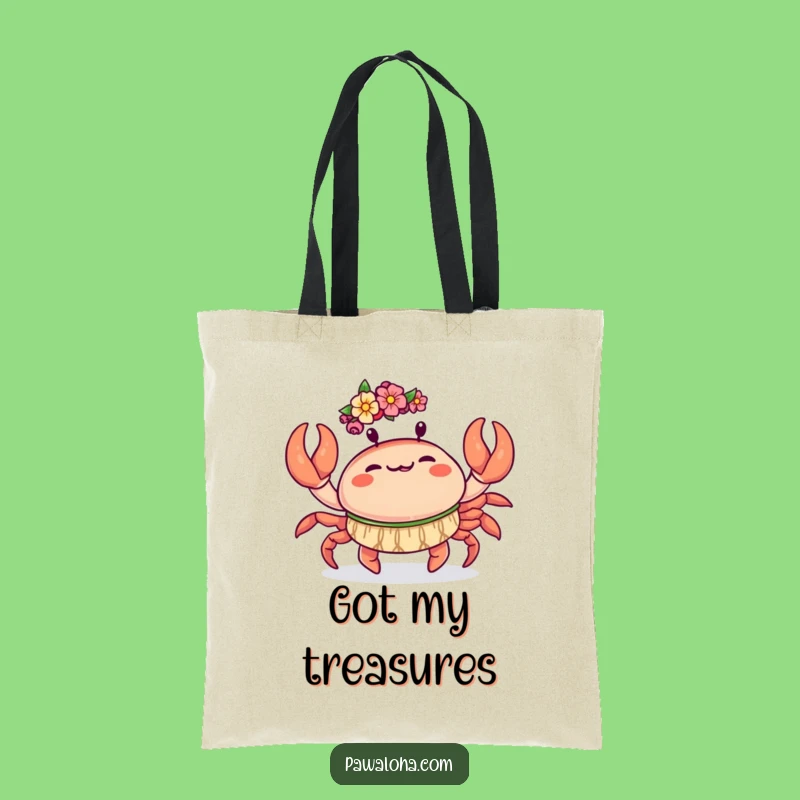 Funny Kawaii Crab Tote Bag: Hula Dance Shopping Bag - Beach Essential Gift